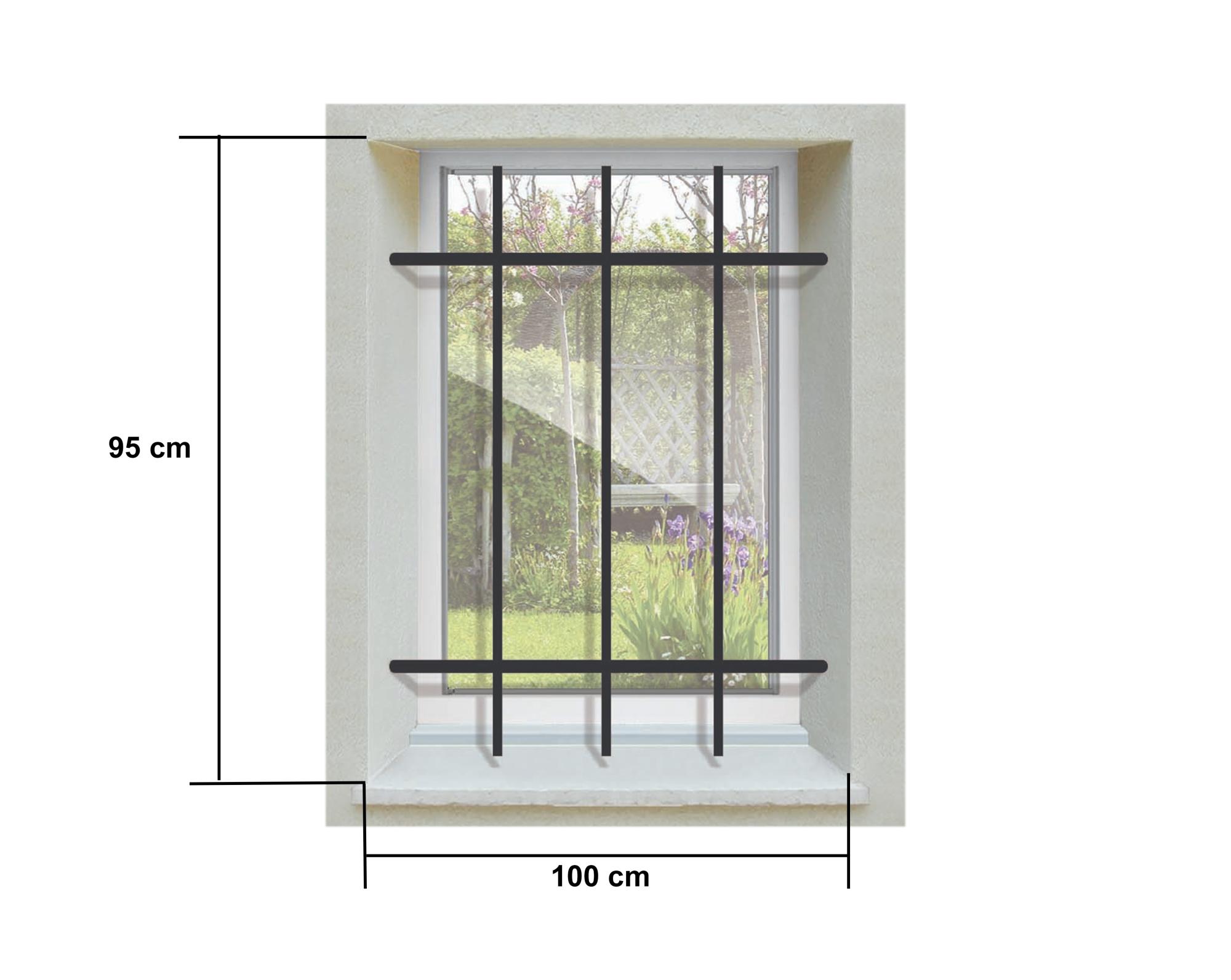 Grille de Defense DISTRI pour Fenetre H= 95 cm x L= 100 cm (côte