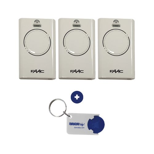 Lot de 3 FAAC XT2 868 SLH BLANCHE - 868Mhz + 1 porte-clés DOMOBIP OFFERT