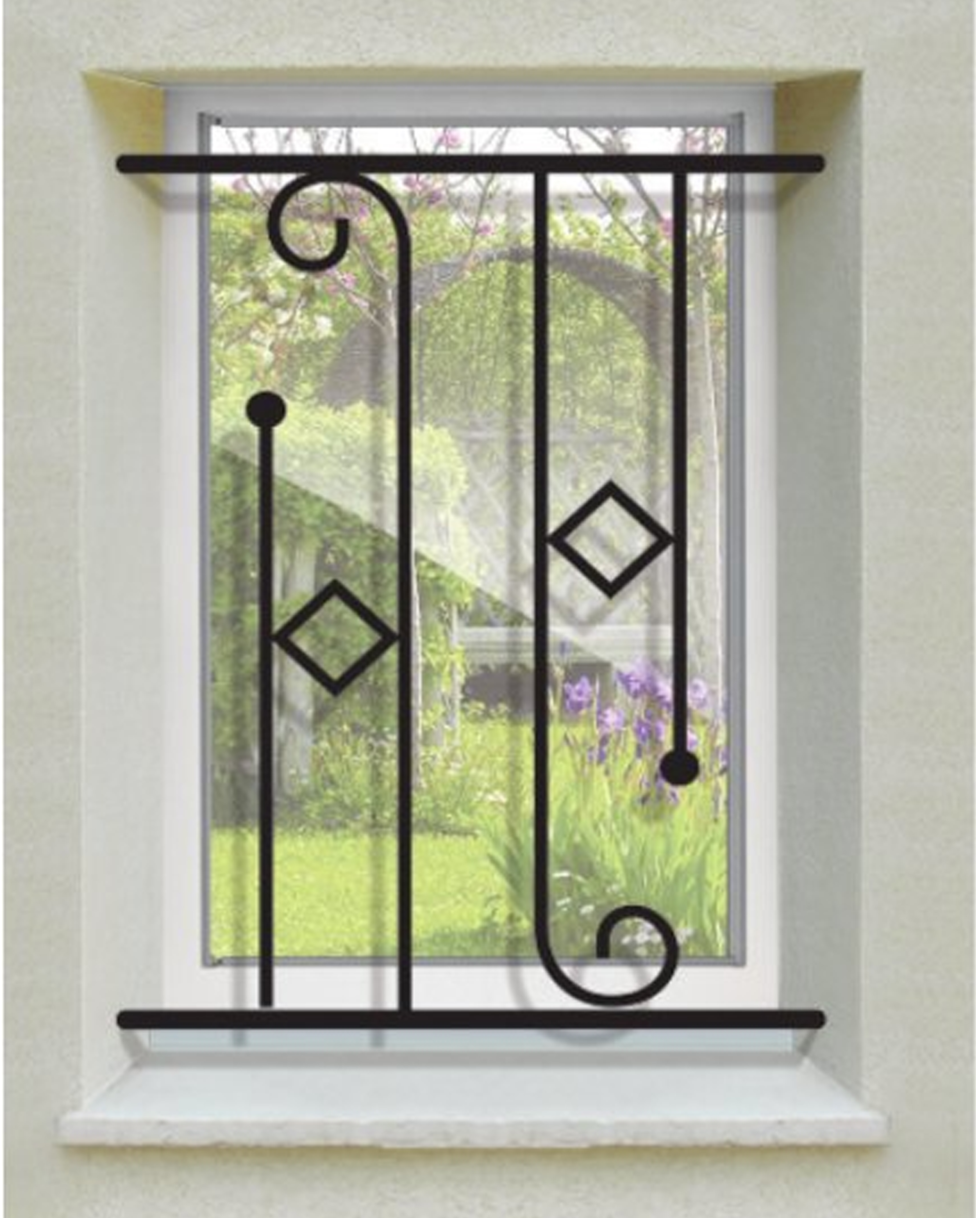 Grille de Defense Melania pour Fenetre H= 125 cm x L= 60 cm (côte tableau)