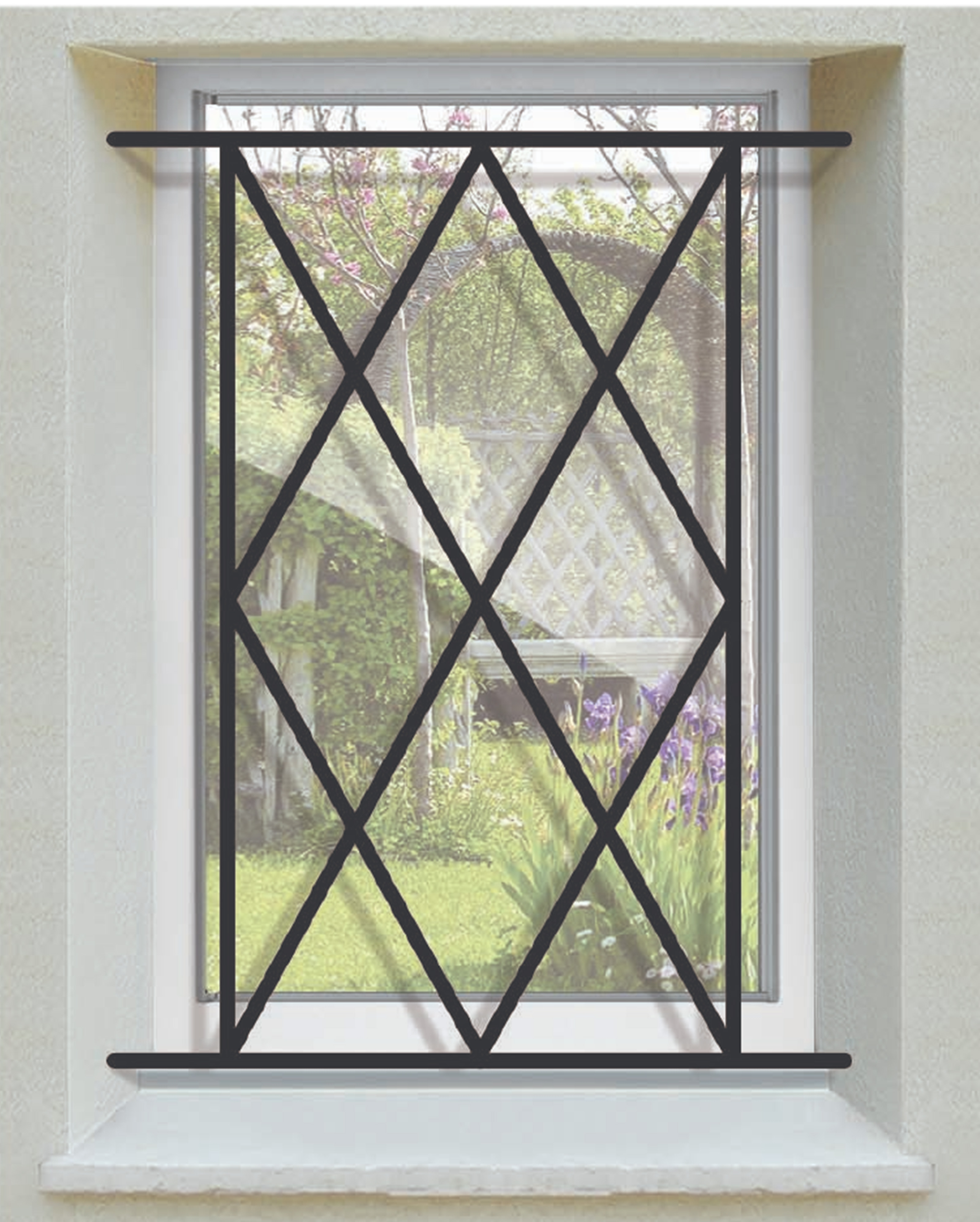 Grille de Defense Aquitaine pour Fenetre H= 95 cm x L= 60 cm (côte tableau)