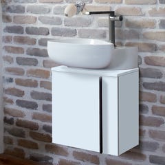 Meuble WC sous vasque JACOB DELAFON, Nouvelle Vague + vasque | Blanc brillant, v. gauche 1