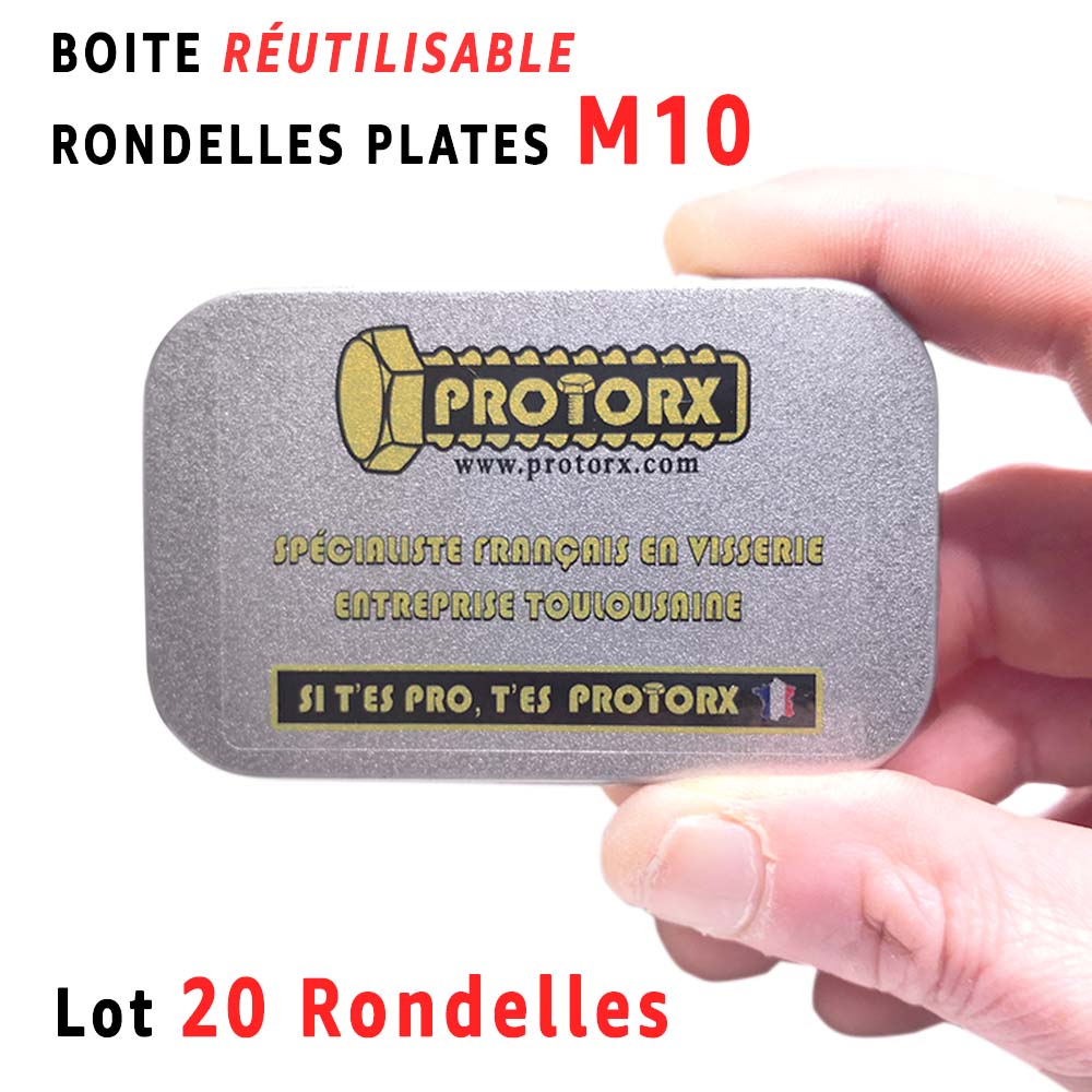 Rondelles Metal Inox M10 : Boite 20 Pcs Plate Moyenne Acier Inoxydable A2 | Usage Interieur et Exterieur | Dimension : (10,5mm x 22mm x 2mm) 4