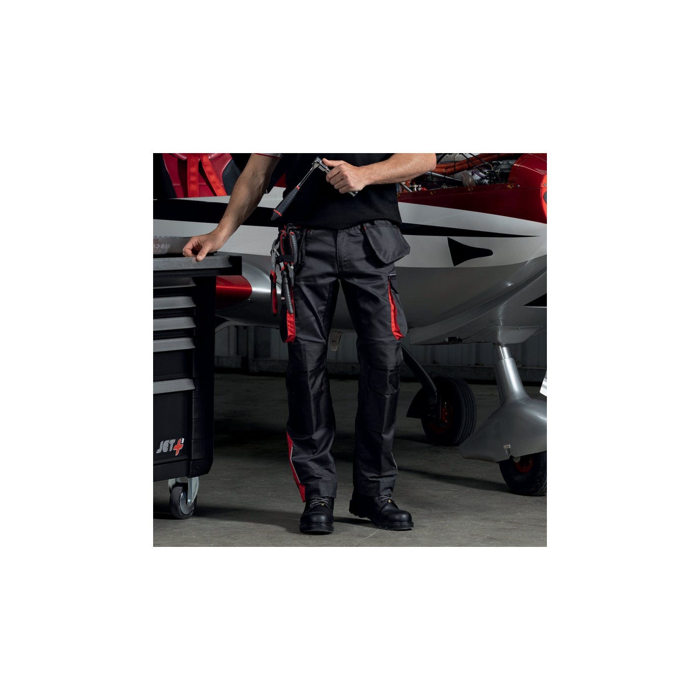 Pantalon de travail stretch avec poches genouillère 2 positions et poches flottantes ULTIMATE gris sombre FACOM 2