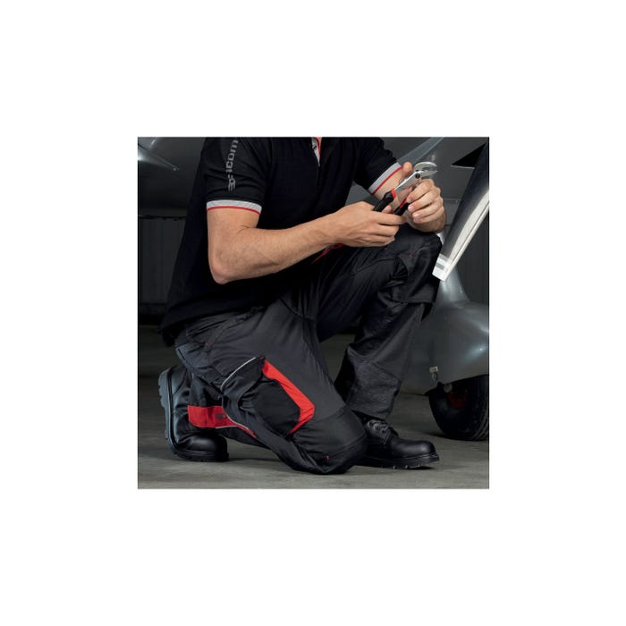 Pantalon de travail stretch avec poches genouillère 2 positions STRAP gris sombre FACOM 2