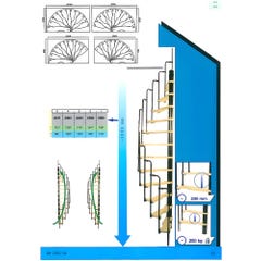 HandyStairs escalier en colimaçon gain de place "Sampax" - 120x60 cm - hauteur 299 cm - 12 marches en hêtre - Noir 2