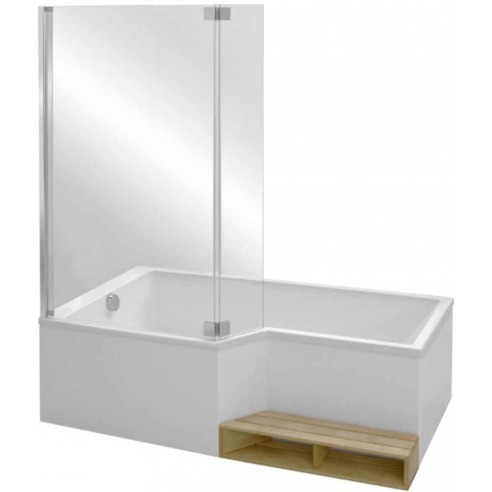 Baignoire bain douche Neo 170 x 90 droite + pare bain + tablier acrylique