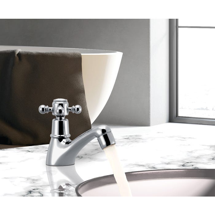 Robinet de lavabo simple bec bas Néo Classique Tiffany pour eau froide 1
