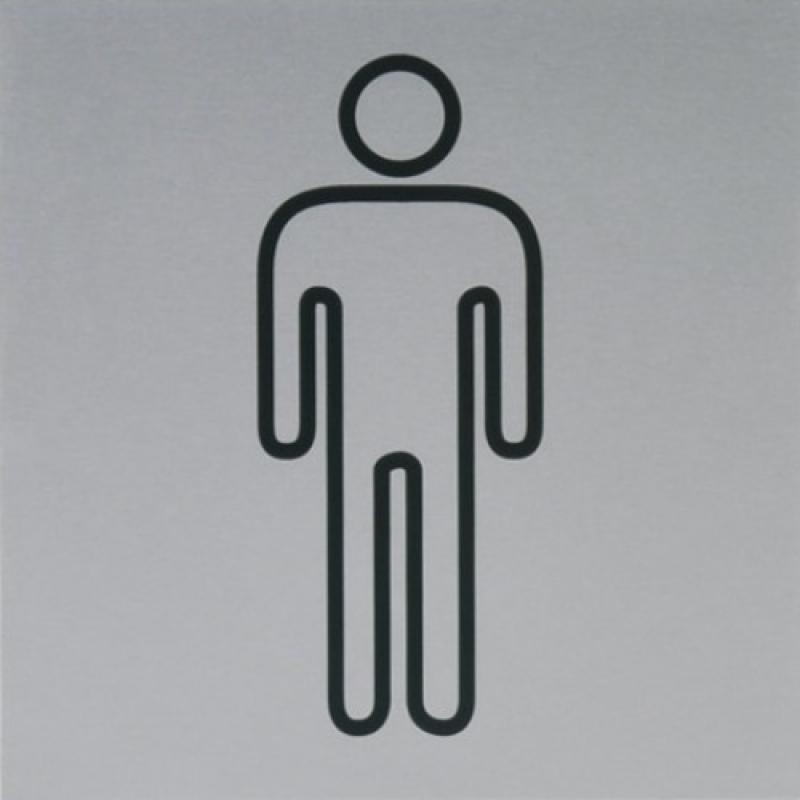 Pictogramme handicapé aluminium anodisé argent - adhésif