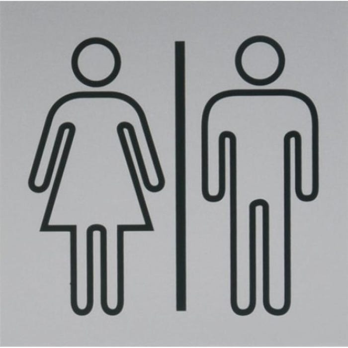 Pictogramme homme et femme aluminium anodisé argent - adhésif 3