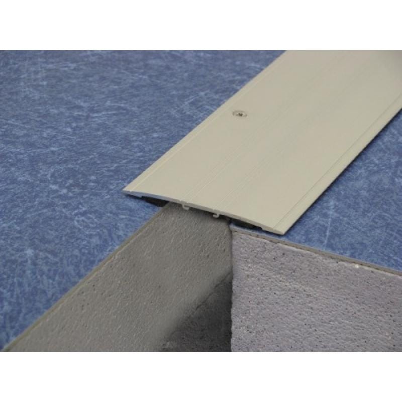 Couvre-joints de sol en aluminium anodisé bords biseautés perçé + adhésif 3000 x 100 mm 0