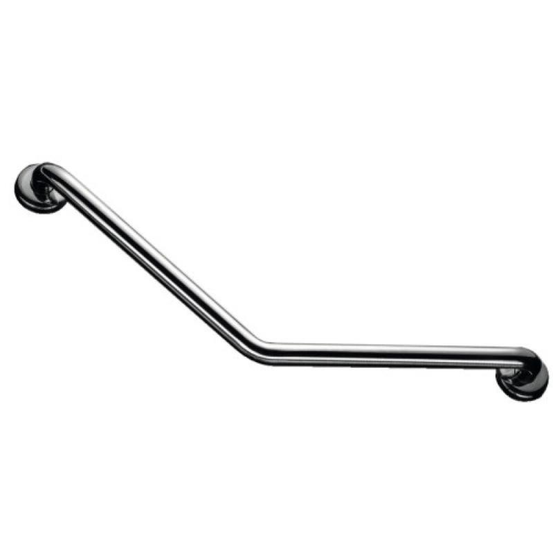 Barre dappui coudée 135° Inox à 2 points de fixation - 400 x 400 mm et Ø 32 mm