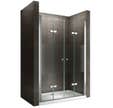 EMMY Porte de douche pliante pivotante H 195 cm largeur réglable 88 à 92 cm verre semi-opaque