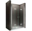 EMMY Porte de douche pliante pivotante H 185 cm largeur réglable 156 à 160 cm verre opaque