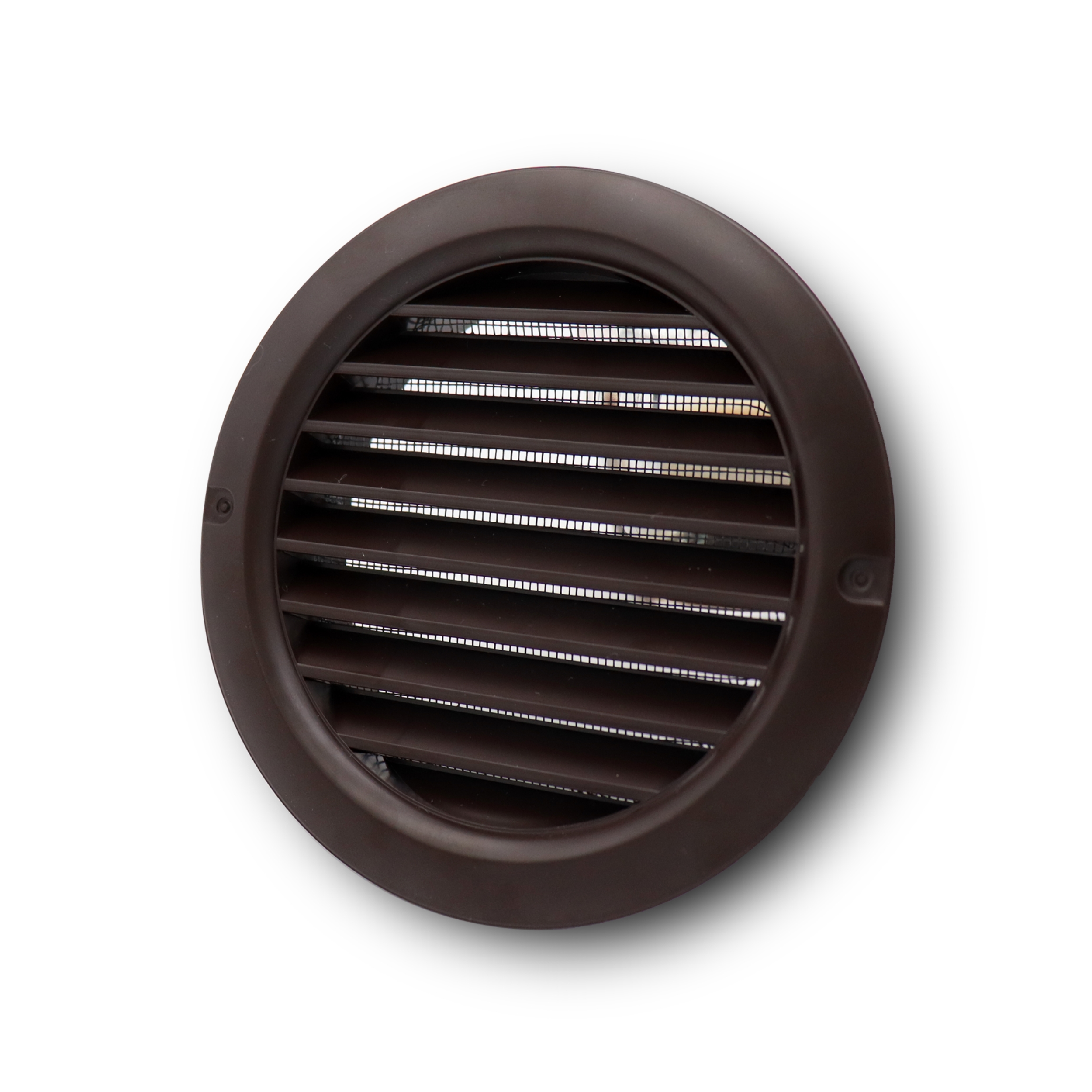 Grille d'aération ECO AIR diamètre 100 mm marron à ailettes obliques