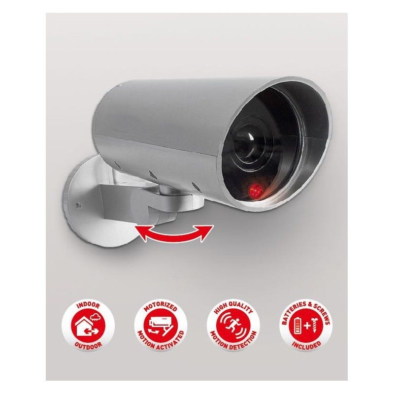 Caméra de surveillance factice motorisée à detecteur de mouvement 1