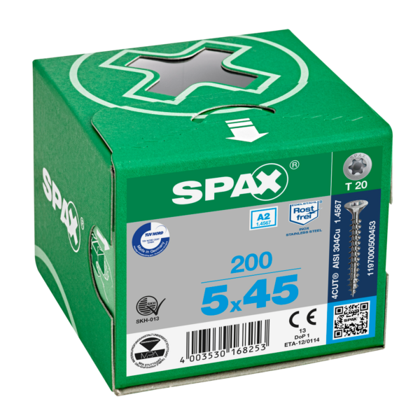 Vis SPAX SeKo T-STAR+ 50x 45 A2 KP (Par 200) 5