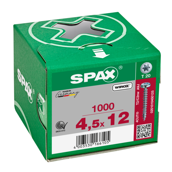 Vis SPAX Pan-Head 45x 12 T-STAR+ Wirox HP (Par 1000) 5