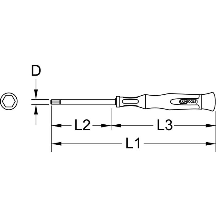 KS TOOLS Tournevis de mécanique de précision pour vis à six pans 1