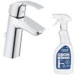 Robinet lavabo Grohe Eurosmart taille M + Nettoyant robinetterie Grohe GrohClean