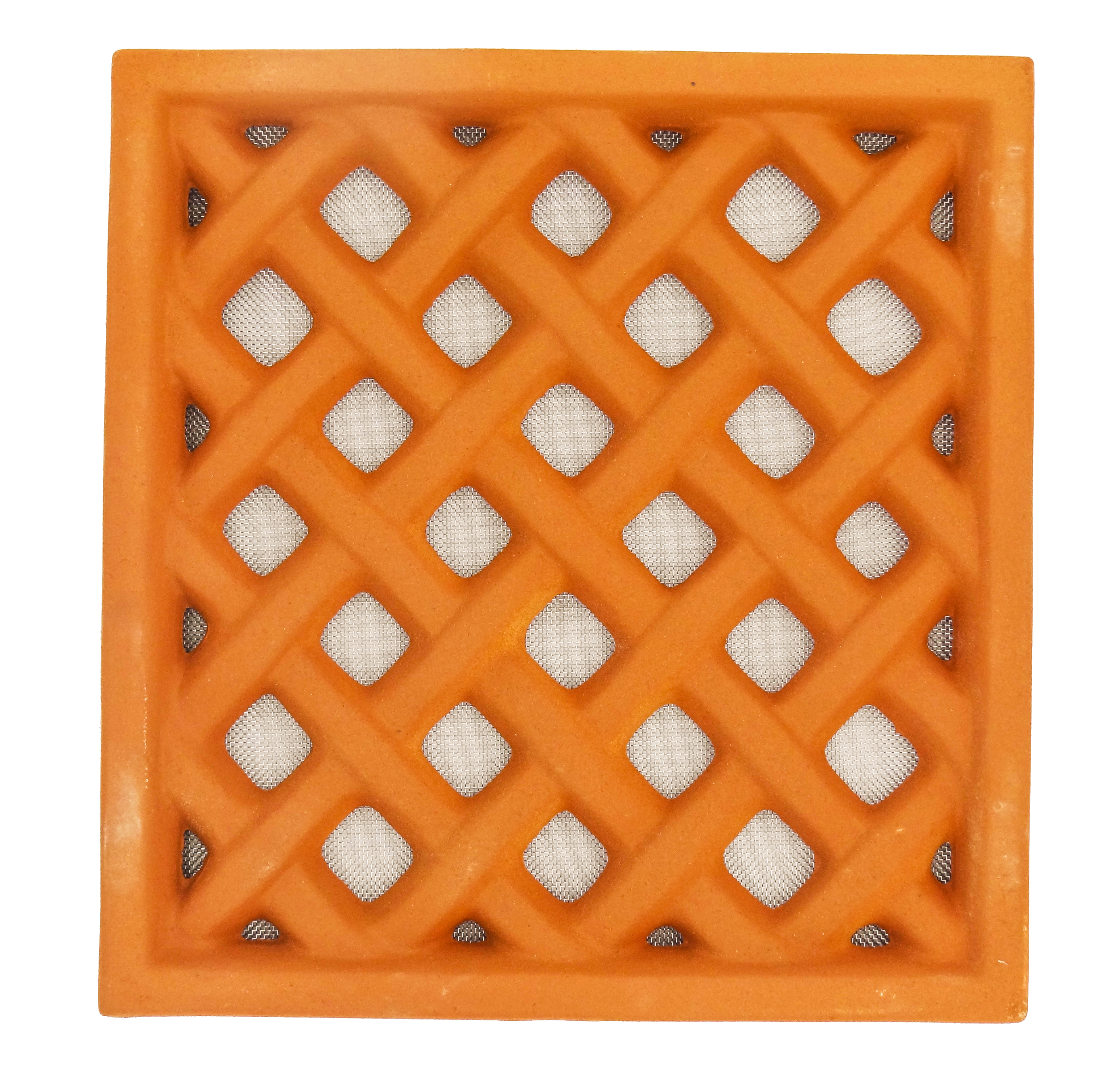 Grille d'aération rectangulaire terre cuite - 24x25 cm (Rouge)