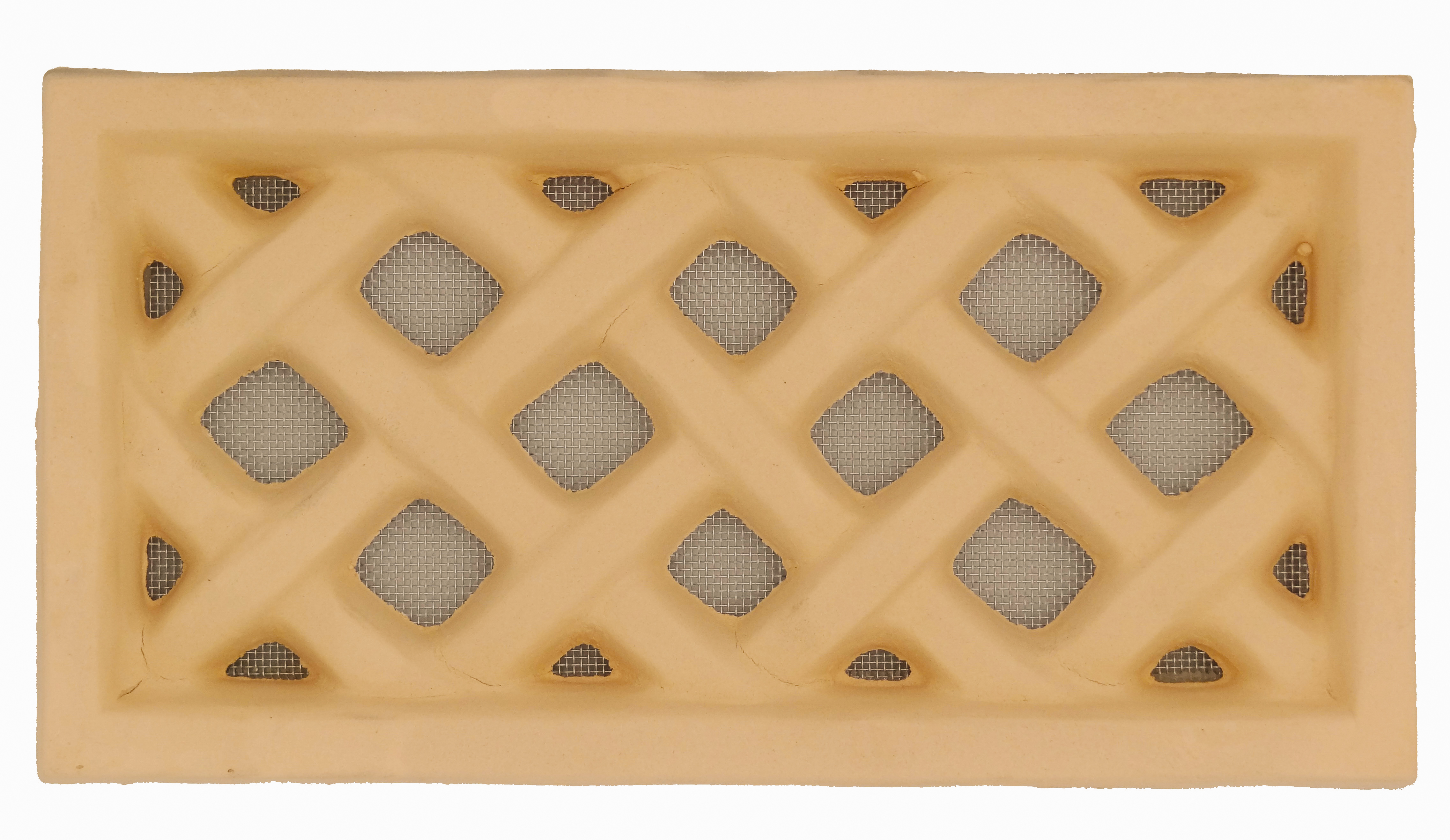 Grille d'aération rectangulaire terre cuite - 13x24 cm (Rose Clair)