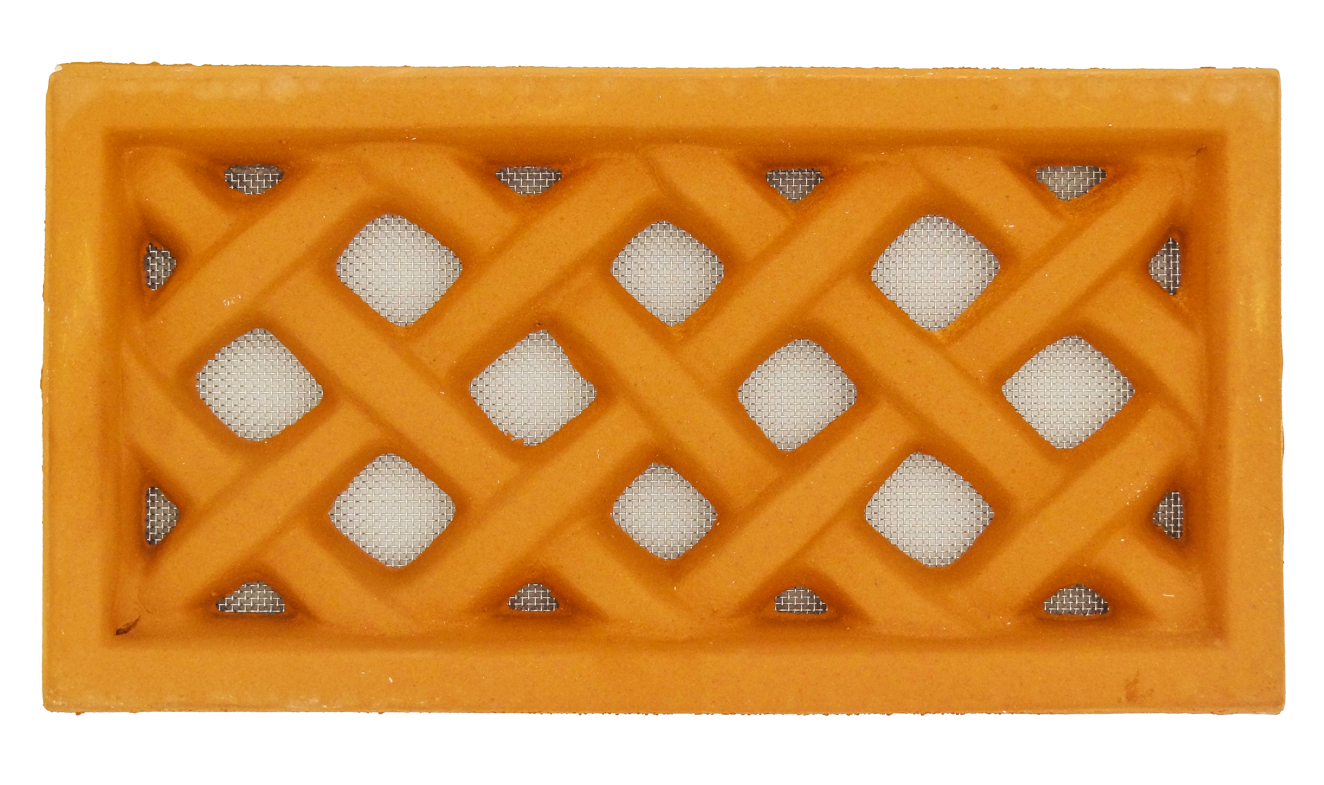 Grille d'aération rectangulaire terre cuite - 13x24 cm (Rouge)