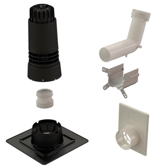 Kit condensation RENOLUX 80/125 noir plafond et mural - UBBINK - 184444