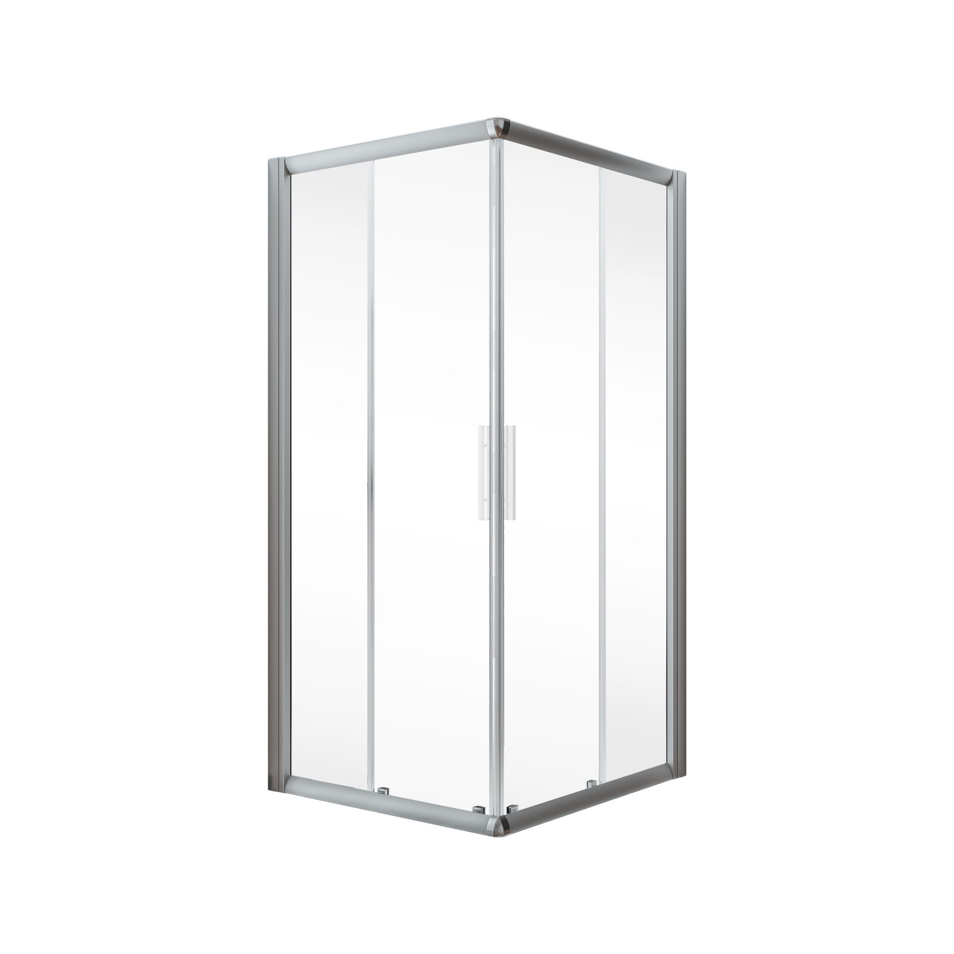 Schulte paroi de douche accès d'angle 90 x 75 x 185 cm droit avec portes de douche coulissantes, verre 6 mm anticalcaire, profilé aspect chromé 1