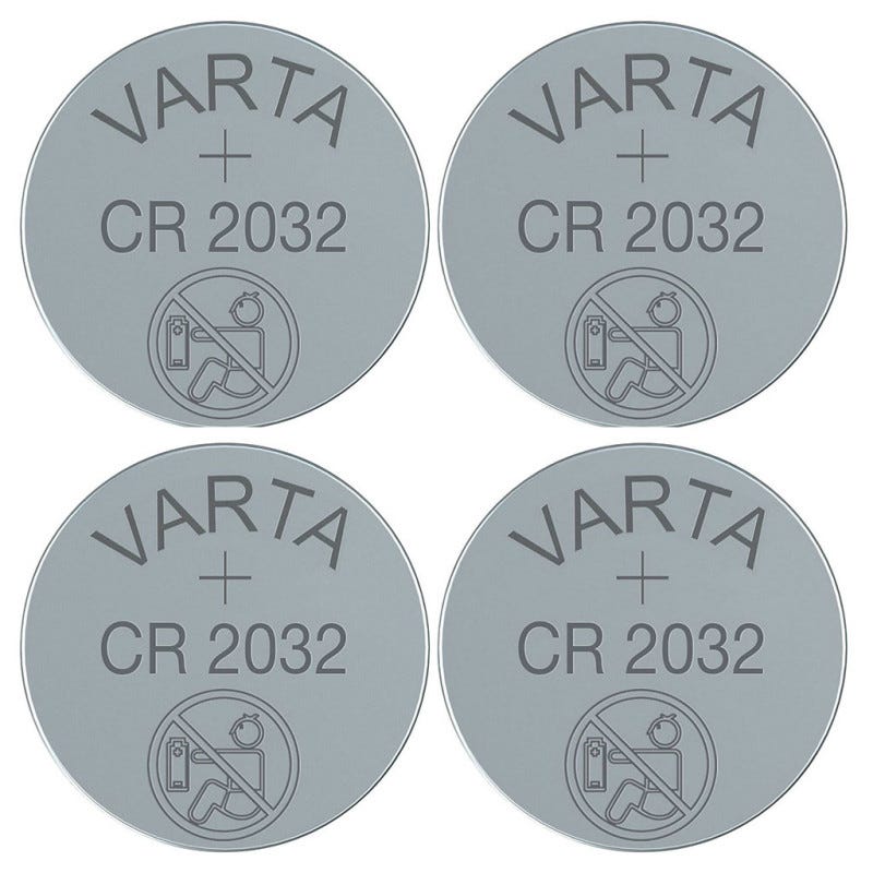 4 Piles bouton lithium CR2032 (3V) VARTA 1