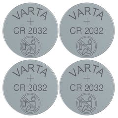 4 Piles bouton lithium CR2032 (3V) VARTA 1