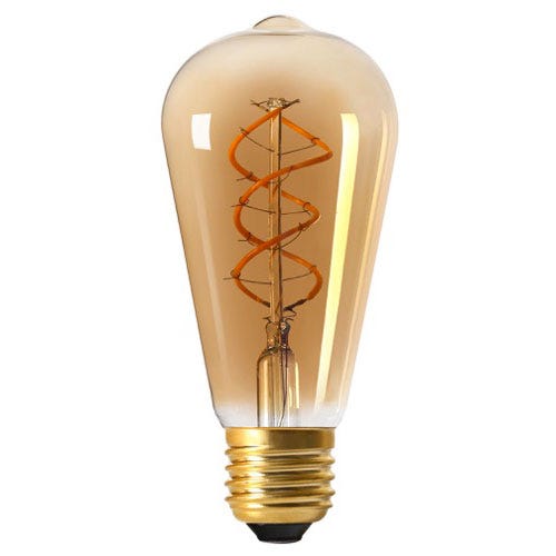 Girard Sudron Ampoule Edison Filament LED TWISTED 5W E27 2000K 260Lm Ambrée 1