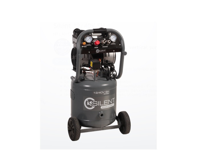 Compresseur silencieux sans huile 1,5cv monophasé 12,1m3/h 40l Silent 12/40 v sh