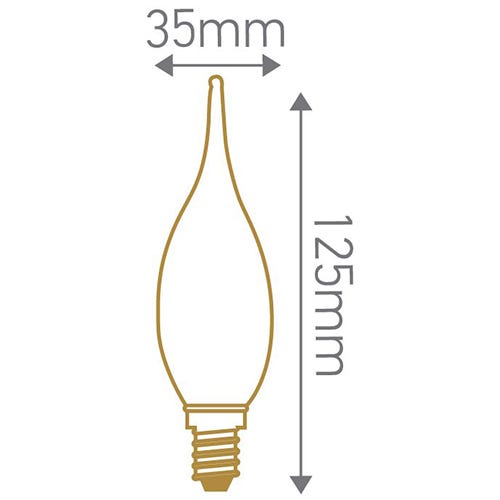 Girard Sudron Flamme GS4 Filament LED 4W E14 2700K 300Lm Dimmable Mat 1