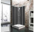 Cabine de douche intégrale complète Rimini, 90 x 90 cm, SCHULTE avec porte coulissante, parois fixes, receveur, panneaux muraux et robinetterie