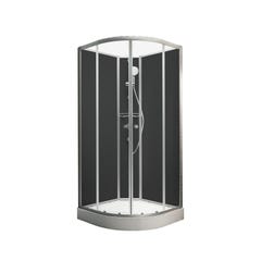 Schulte cabine de douche intégrale, 90 x 90 cm, avec porte coulissante, parois fixes, receveur, panneaux muraux et robinetterie, Verona 1
