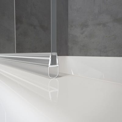 Schulte pare-baignoire rabattable, 70 x 130 cm, verre 5 mm transparent, paroi de baignoire 1 volet, écran de baignoire pivotant, profilé blanc 7