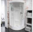 Cabine de douche intégrale arrondie, 90 x 90 cm, cabine de douche complète, coloris blanc, Helgoland III, SCHULTE