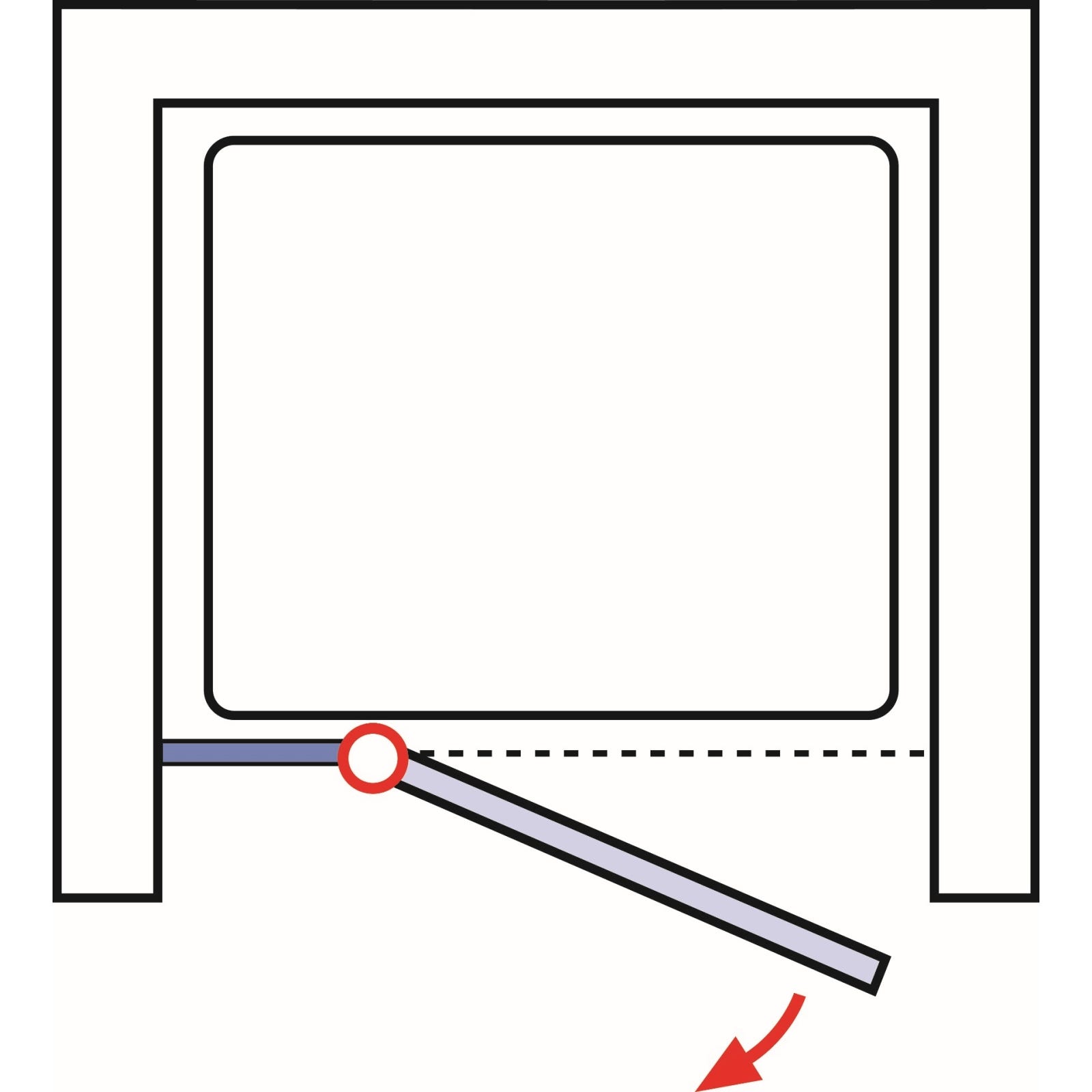 Schulte porte de douche pivotante extensible, 90-100 x 185 cm, verre 5 mm, profilé aspect chromé, verre transparent 6