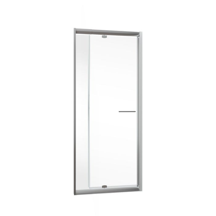 Schulte porte de douche pivotante extensible, 90-100 x 185 cm, verre 5 mm, profilé aspect chromé, verre transparent 1