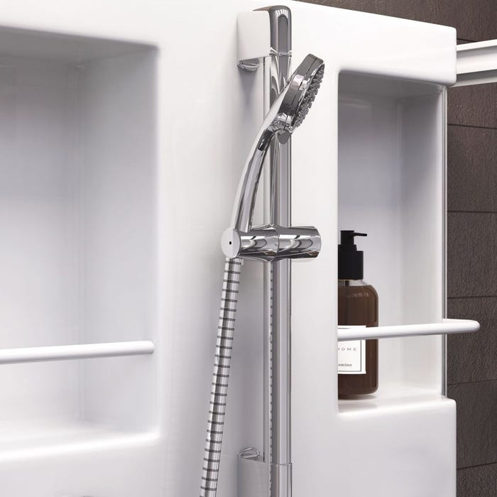 Schulte cabine de douche intégrale, 80 x 80 x 210 cm, verre de sécurité 5 mm, cabine de douche complète, blanc alpin, Juist 6