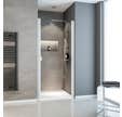 Schulte porte de douche pivotante, 90 x 180 cm, verre transparent 5 mm, profilé blanc