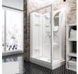 Cabine de douche intégrale complète Malta, 120 x 80 x 210 cm, verre de sécurité transparent 5 mm, face arrière et profilés blancs, SCHULTE