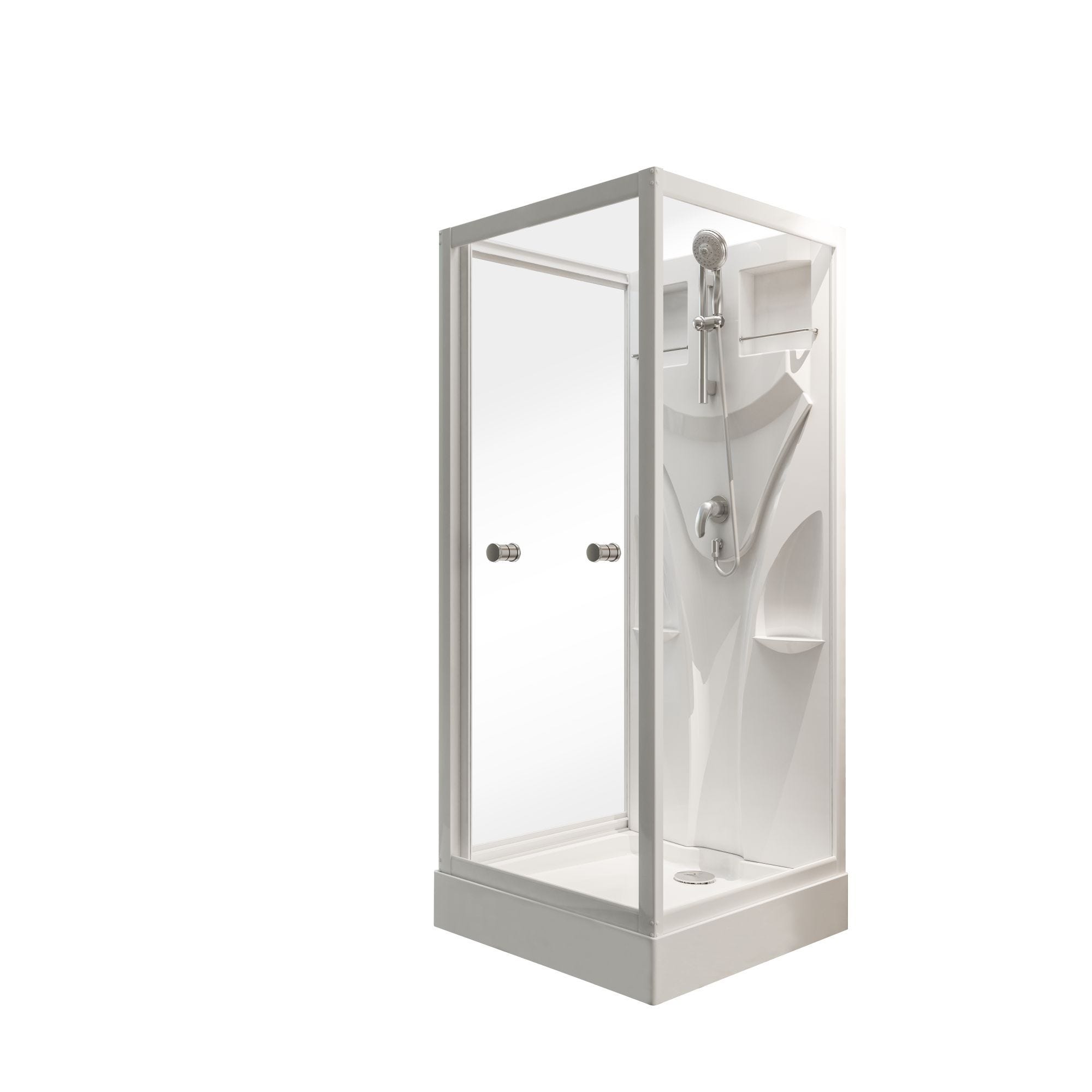 Schulte cabine de douche intégrale, 90 x 90 x 210 cm, verre de sécurité 5 mm, cabine de douche complète, blanc alpin, Juist 1