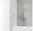 Schulte pare-baignoire rabattable pivotant, 80 x 140 cm, verre 5 mm transparent, paroi de baignoire mobile 1 volet, profilé blanc