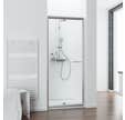 Schulte porte de douche pivotante extensible, 80-90 x 185 cm, verre 5 mm, profilé aspect chromé, verre transparent