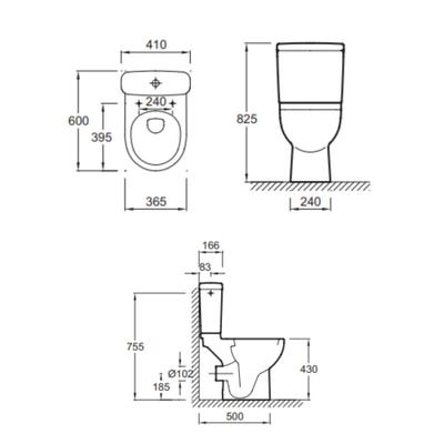 Pack WC compact ODEON UP sortie horizontale avec réservoir 3/6l - JACOB DELAFON - E0374-00 4