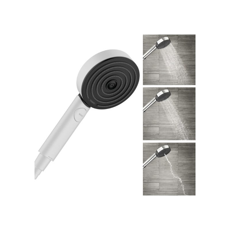 Hansgrohe Pulsify Select Douchette à main 105 3 jets Relaxation, Blanc mat (24110700) 1