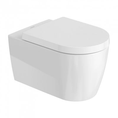 Geberit Pack WC Bâti-support Duofix + WC sans bride Duravit Me by Starck, HygieneGlaze + Abattant softclose + Plaque Blanche 2