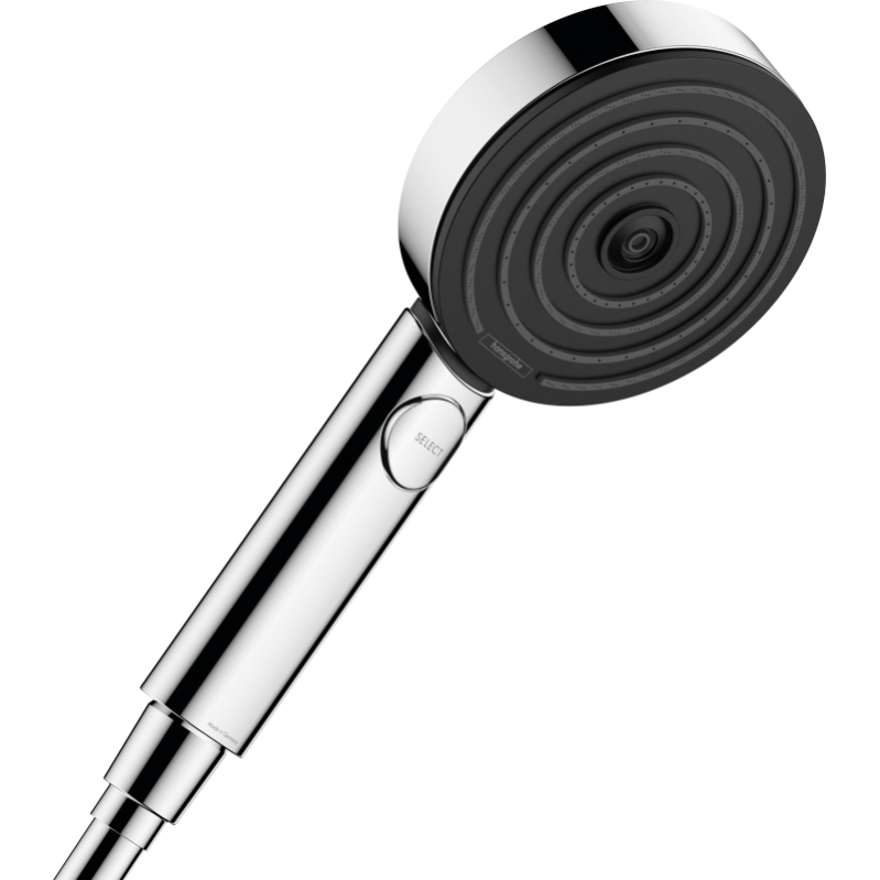 Hansgrohe Pulsify Select Relaxation Douchette à main XXL Performance 105mm avec 3 jets EcoSmart 9l/min, Chrome (24111000)