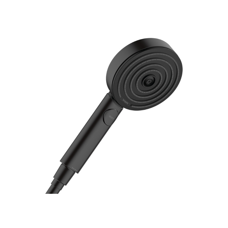 Hansgrohe Pulsify Select Relaxation Douchette à main XXL Performance 105mm avec 3 jets EcoSmart 9l/min, Noir mat (24111670)
